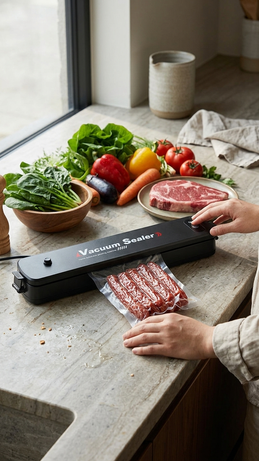 Multi-Purpose Vacuum Sealer Machine – Keep Food Fresh Longer with 5 Storage Bags