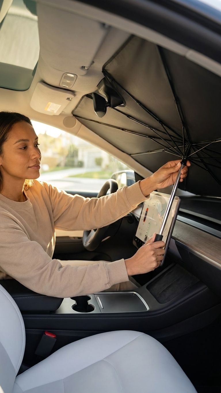 Portable Car Windshield Umbrella Shade – Foldable Interior Heat Guard