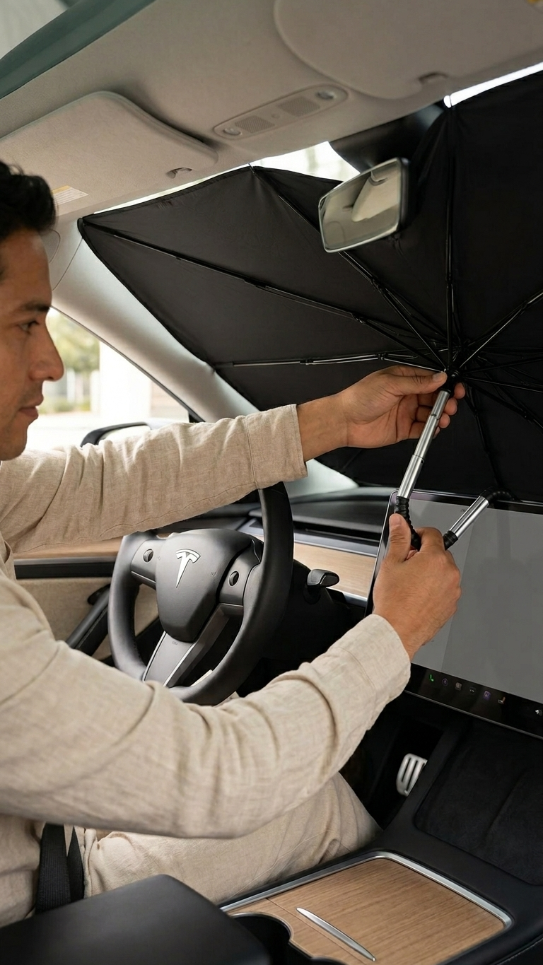Portable Car Windshield Umbrella Shade – Foldable Interior Heat Guard