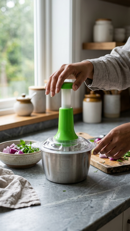 FALARI Manual Food Chopper – Portable Vegetable & Fruit Cutter