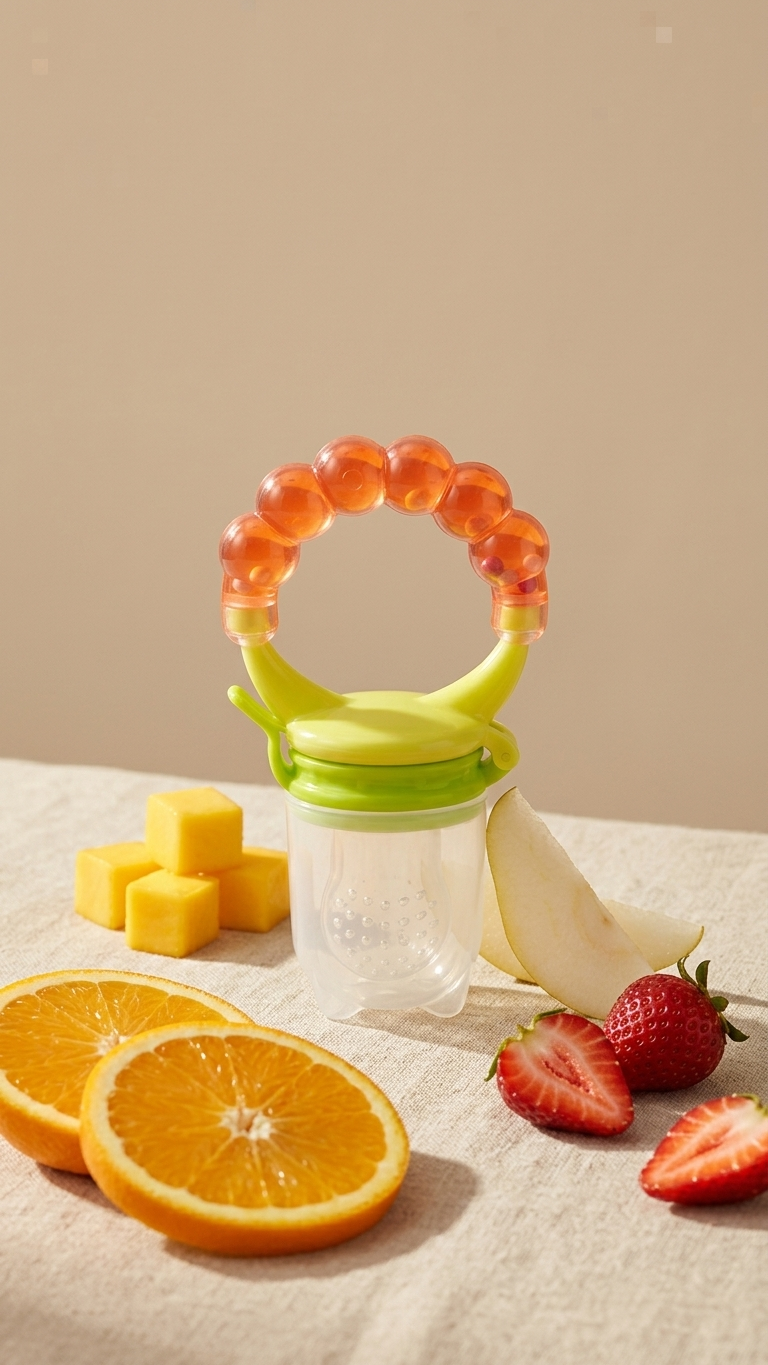 Baby Spring Food Soother – Sunshine Orange Safe Fruit Feeder for Babies