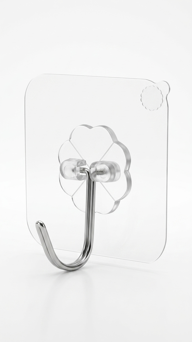 Heavy Duty Self Adhesive Wall Hook – No Drill Sticky Hook