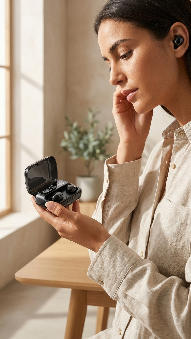 M10 Digital Display Wireless Earbuds for Android & iPhone